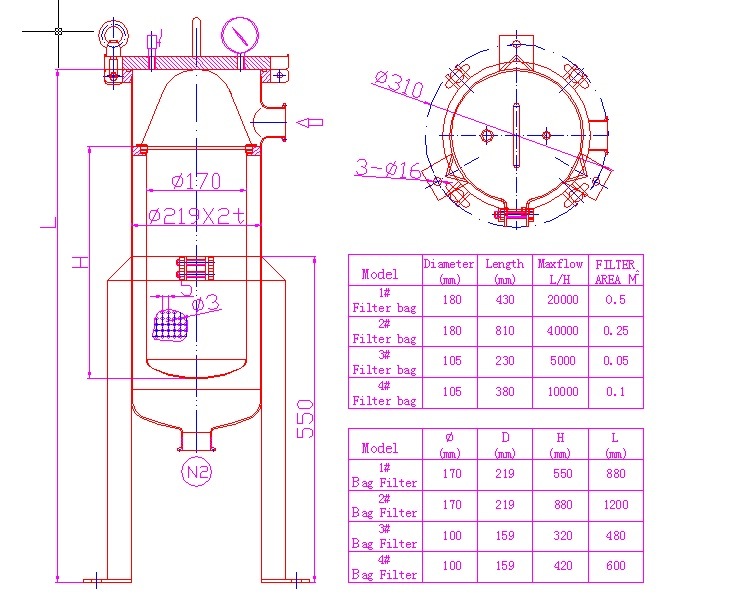Side Entry Bag Filter for Commercial Water Purification