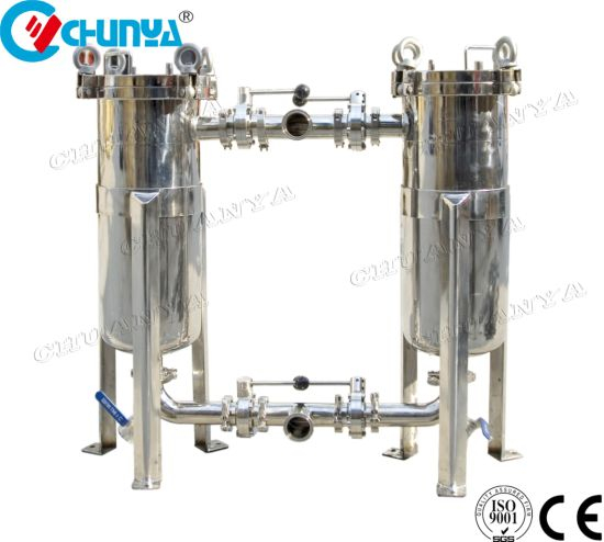 Industrial Stainless Steel Duplex Bag Filter Housing for Water Treatment