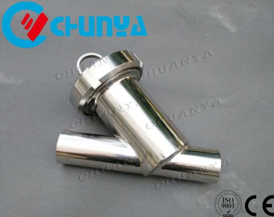 High Quality Valve Sanitary Y-Type Stainless Steel Polished Water Filter Housing