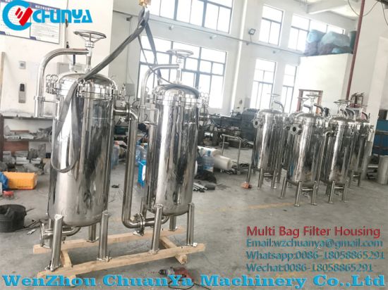 Stainless Steel Polished Sanitary Duplex Bag Filter Housing
